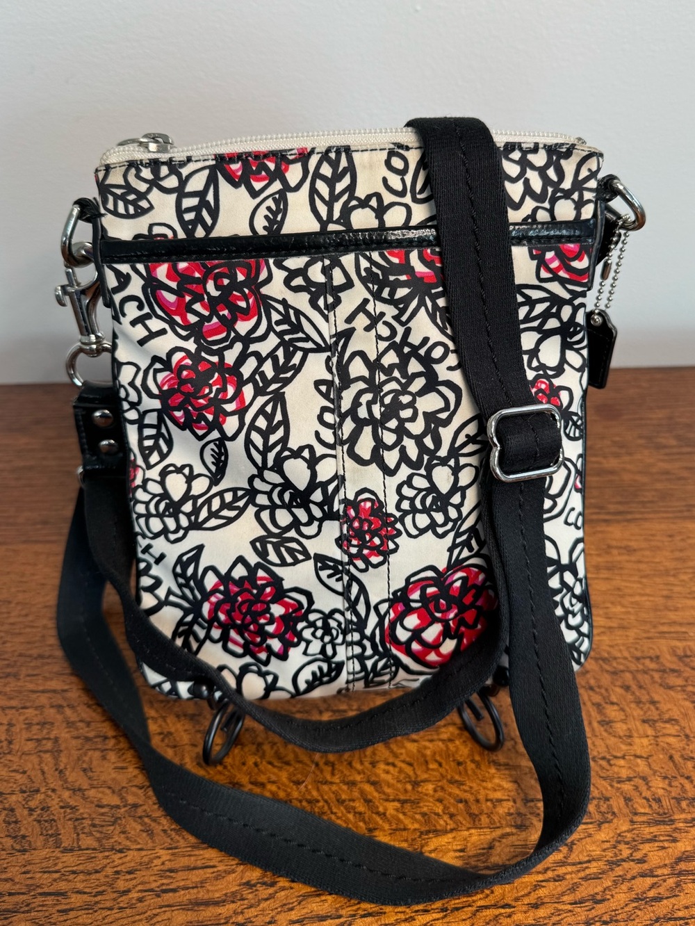Coach Poppy Kyra Floral Graffiti Crossbody Bag - EUC